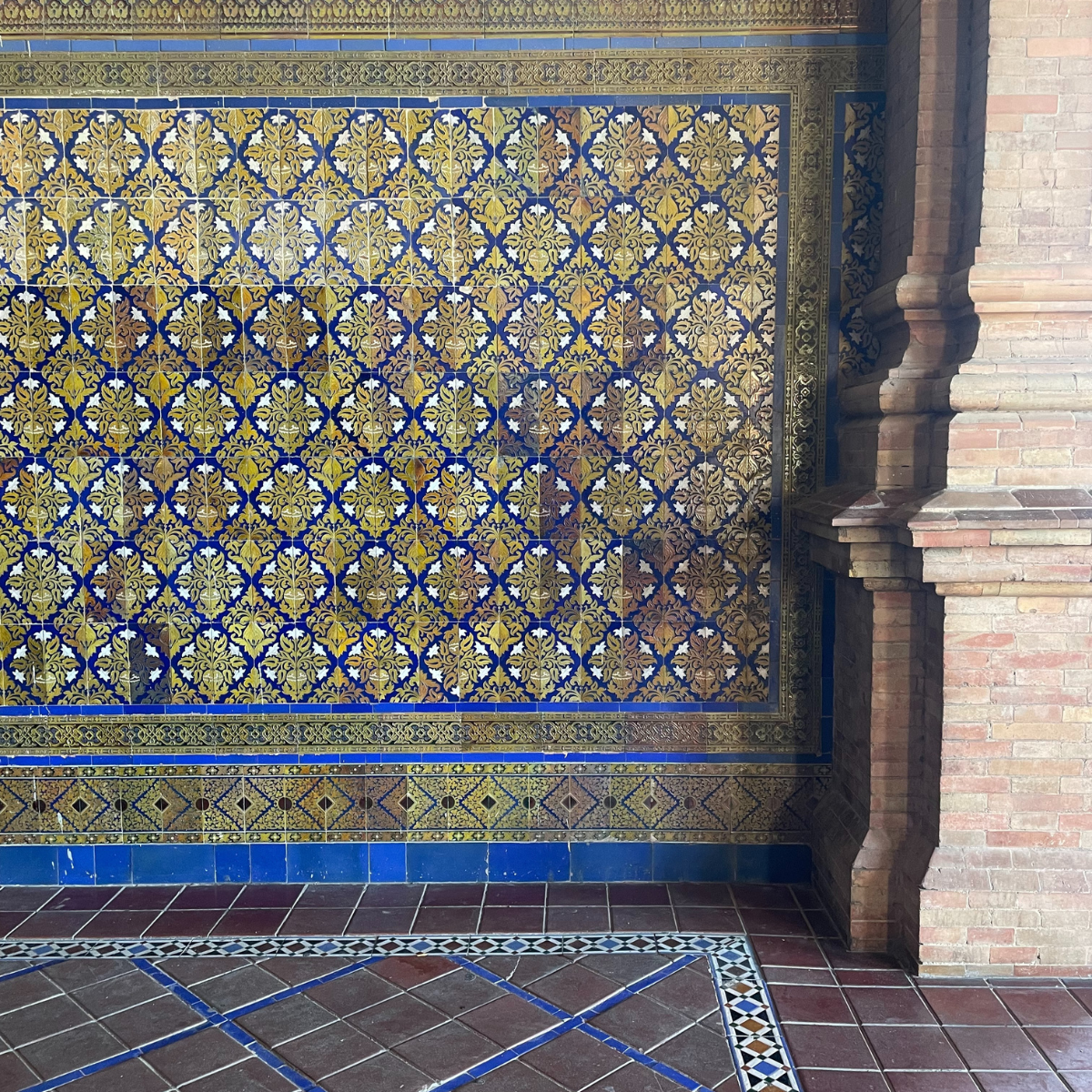 Seville inspiration for Lapicida wall tiles in Plaza de España