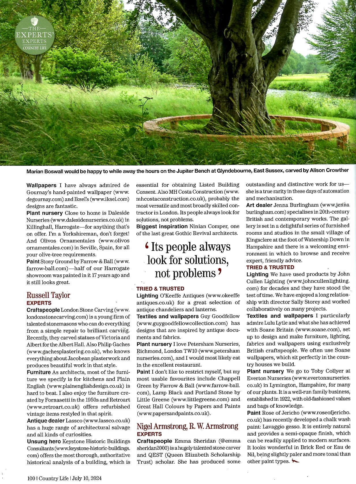 Country Life 10 July 2024 more Expert comments from Jason Cherrington at Lapicida