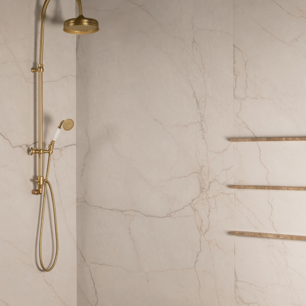 Lapicida bathroom inspiration - large format porcelain marble tiles for opulence and simplicity