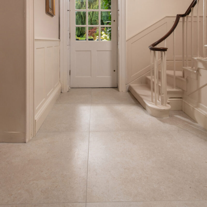 LAPICIDA Illusion White porcelain floor tiles enhance Manor House project