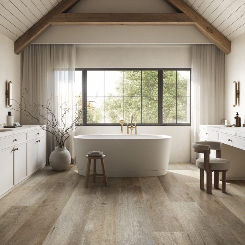 LAPICIDA Saint Wood Rustic Walnut chic bathroom interior flooring