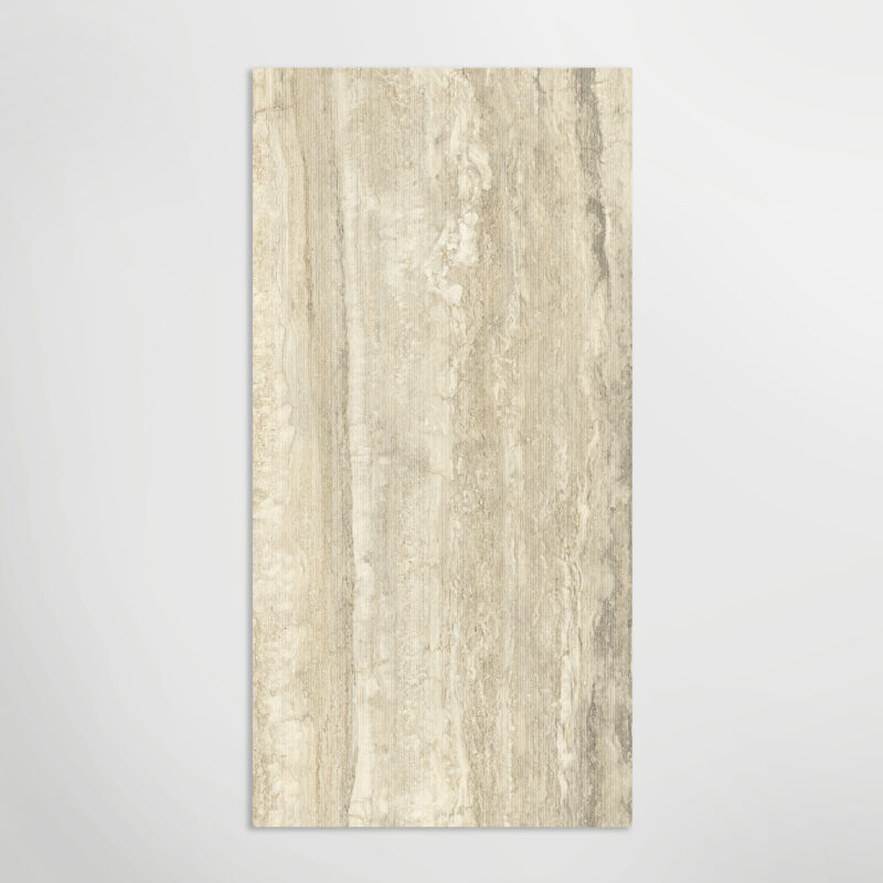 LAPICIDA Tivoli Ribcut Beige textured porcelain tile for wall and floor