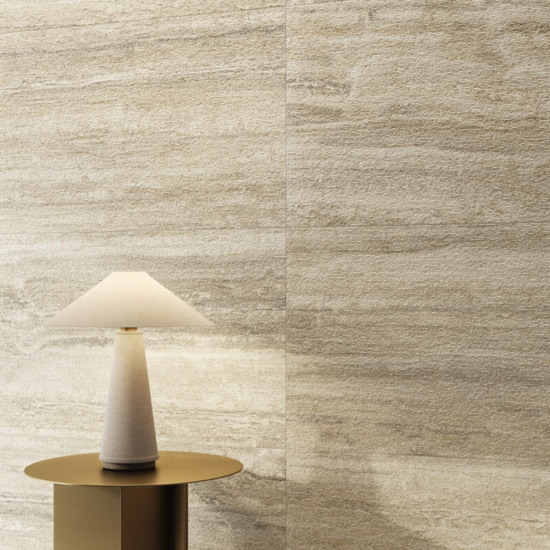 LAPICIDA Tivoli Ribcut Beige textured porcelain tiles for walls and floors