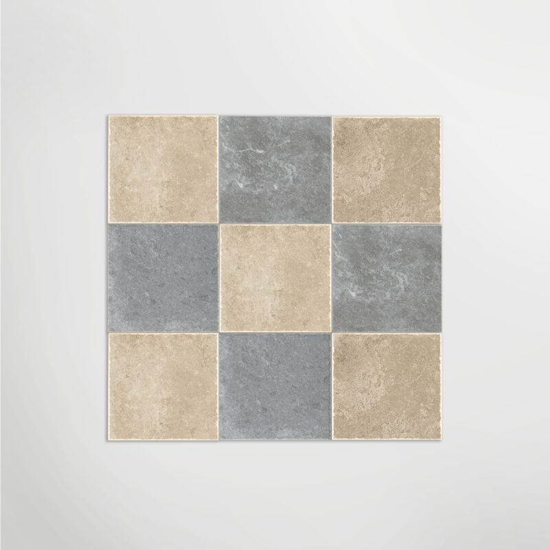 LAPICIDA Venetian Porcelain Sand and Venetian Porcelain Blue Chequer pattern