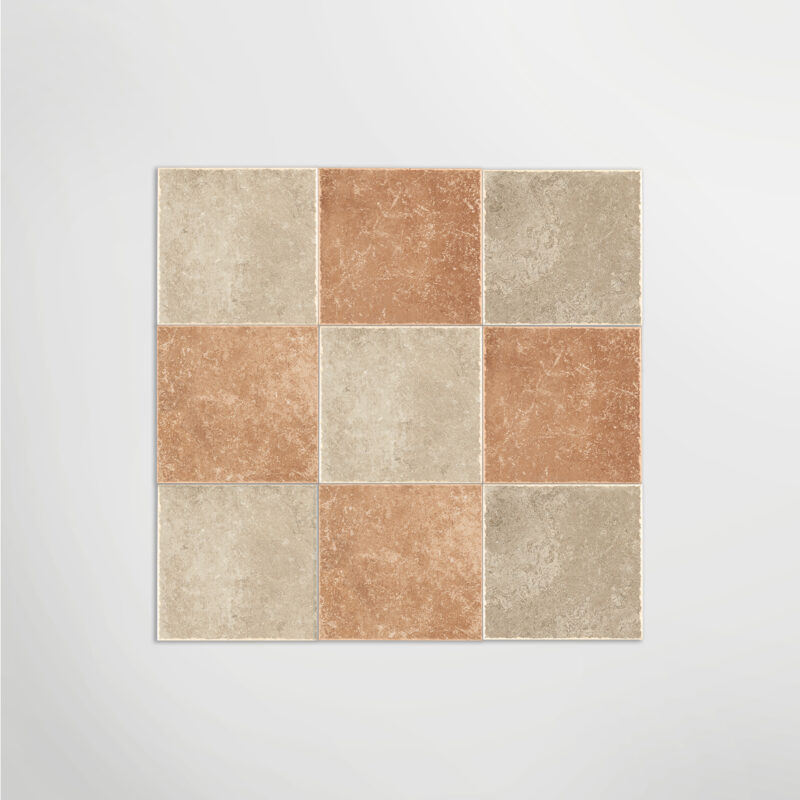 LAPICIDA Venetian Porcelain Sand and Venetian Porcelain Terracotta Chequer pattern