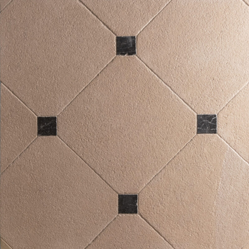 LAPICIDA English Heritage Blackfriars Cream Octagon with Inserts stone floor