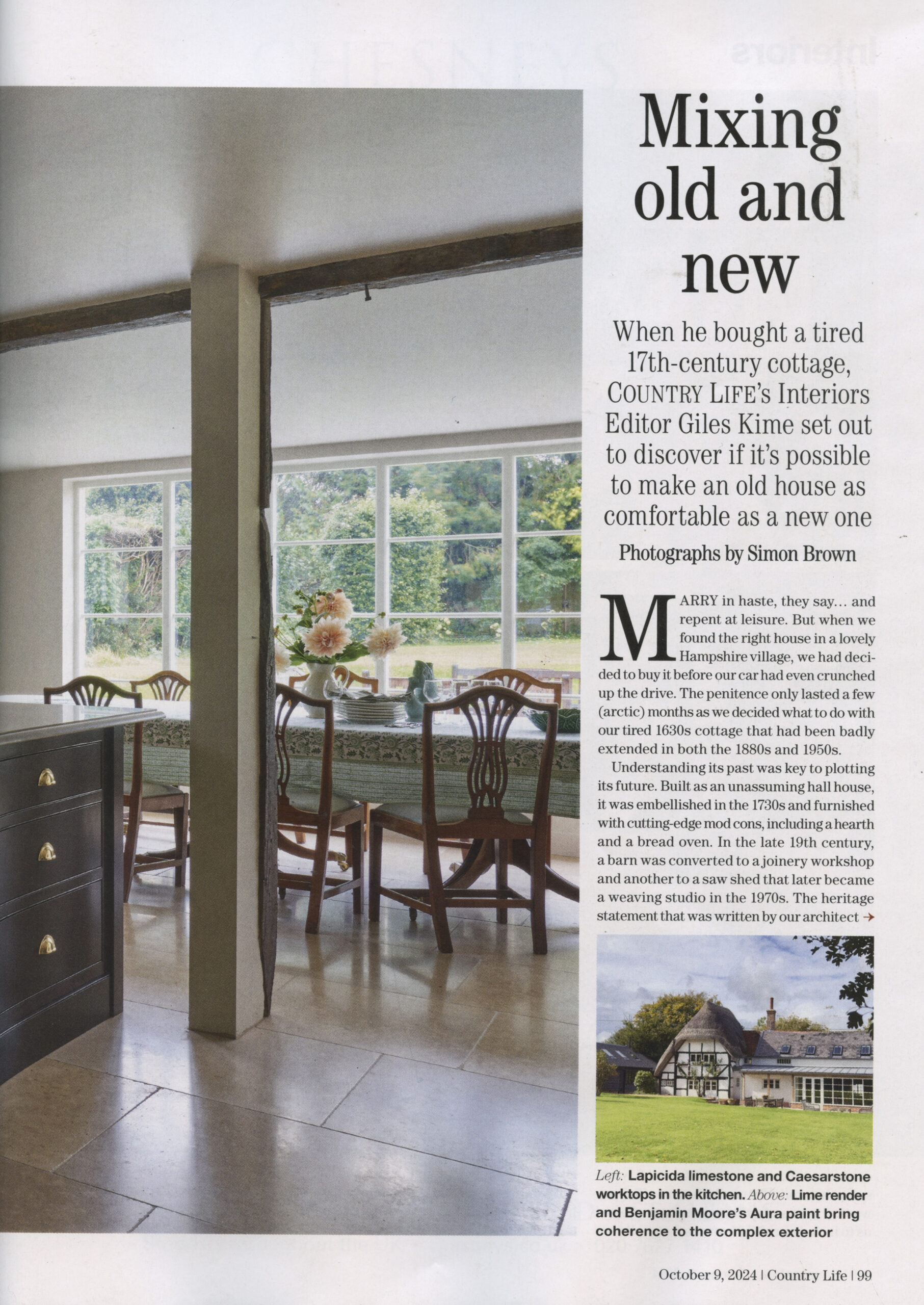 Country Life featuring Lapicida Corus flooring in Giles Kime's kitchen