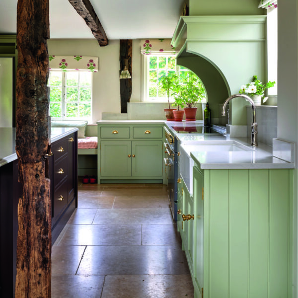 LAPICIDA Corus limestone flooring in kitchen. Credit: Future Publishing - Country Life