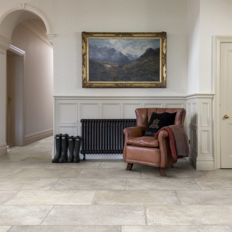 LAPICIDA Campagne in stylish hallway living space - most beautiful floor tiles in the world