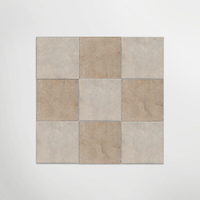 Lapicida chequer flooring - Med Stone Eris with Med Stone Byblos