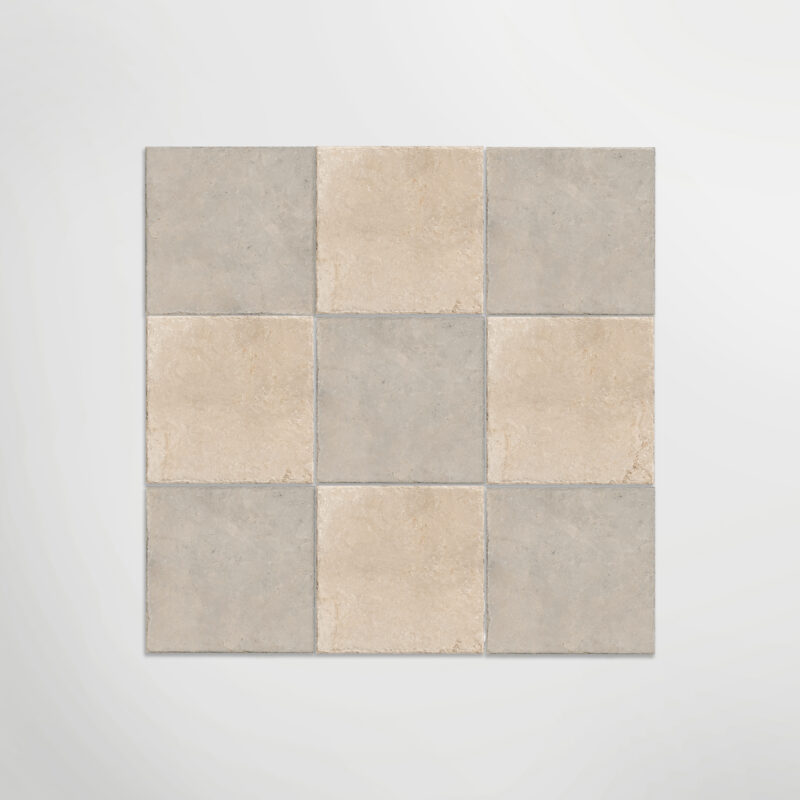 Lapicida chequer flooring - Med Stone Eris with Med Stone Dor