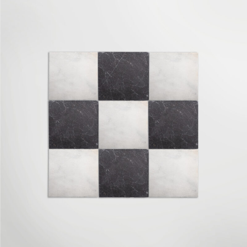 Lapicida chequer marble flooring - Venetian White with Venetian Black